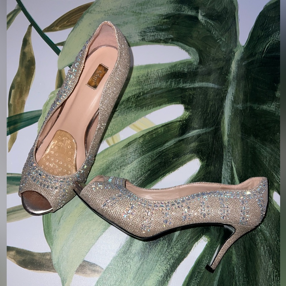 Gold Bejewelled Stiletto Heels